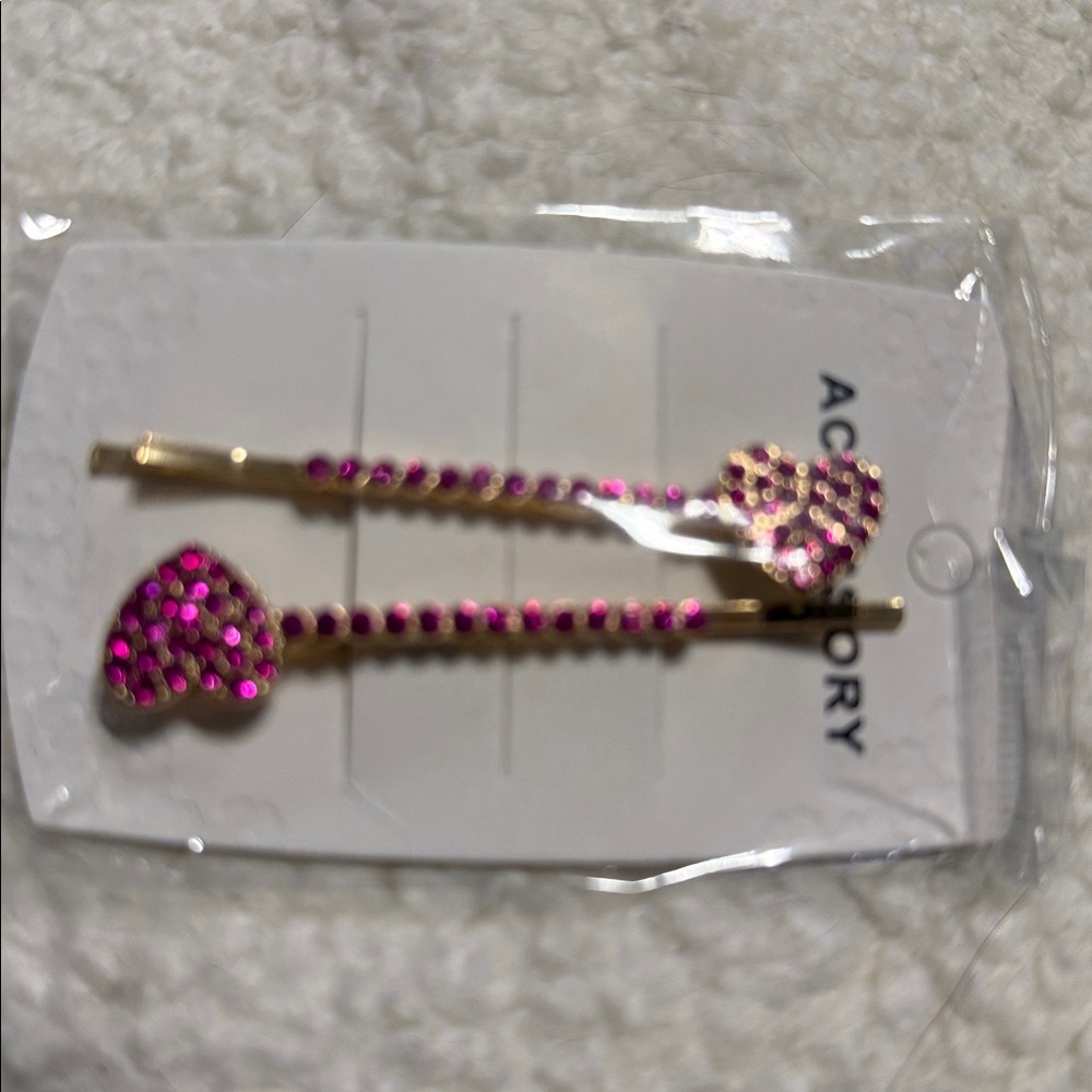 Heart Rhinestone Hair Clips Set - Picture 12 of 15